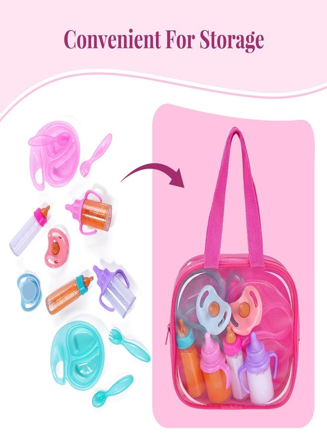 BABESIDE 13 Pcs Baby Doll Accessories Set, Magic Baby Doll Bottles and Accessories Toy Babys Bottles with Disappearing Milk, Babydoll Accessories for Girls Pretend Play Toy - Image 4